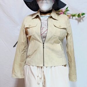 MICHAEL MICHELLE LEATHER JACKET SIZE XL IN A BEAUTIFUL TAN